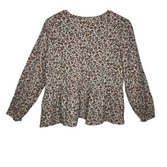 Rylee + Cru Prairie Stone vintage floral Pea plum boxy fit blouse Women's sz M - Picture 4 of 9